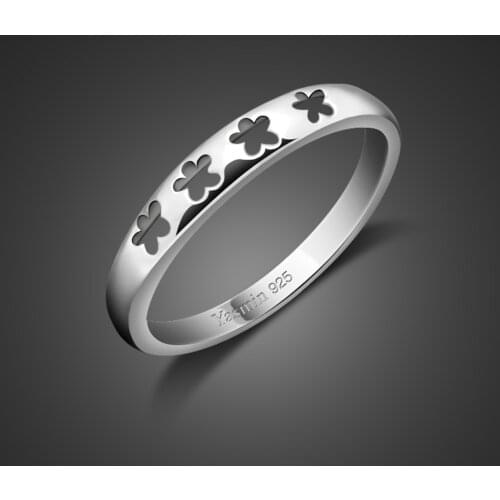 Wholesale Solid 925 sterling silver plum ring Woman Fashion Personality Little Star Ring Cute Sweet Tail Ring Silver Jewelry