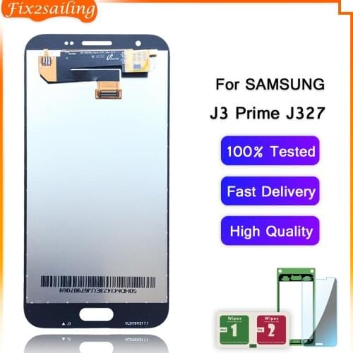 FIX2SAILING 100% Working AMOLED LCD Display Touch Screen Assembly For Samsung Galaxy J3 Emerge 2017 2nd Gen J3 Prime J327