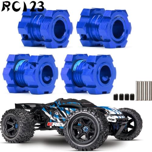 1/10 4Pc/Set Aluminum 17MM Splined Wheel Hubs Nuts For RC Crawler Car Parts Traxxas E-Revo 2.0 VXL Brushless 86086-4#8654 #7758