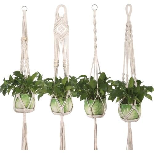 1/4pcs Macrame Flower Pot Hanging Garden Hanging Pots HandMade Line Rope Hanging Balcony Wall Decor Hanger Planter