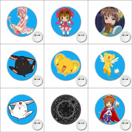 1pcs anime Cardcaptor Sakura Cosplay Badge Cartoon Brooch Pins for Backpacks bags Badges Button Clothes Accessories