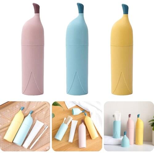 1PC Toothbrush Toothpaste Container Dustproof Portable Travel Toothbrush Carrying Case Cute Banana Shape For Kids Home Storage