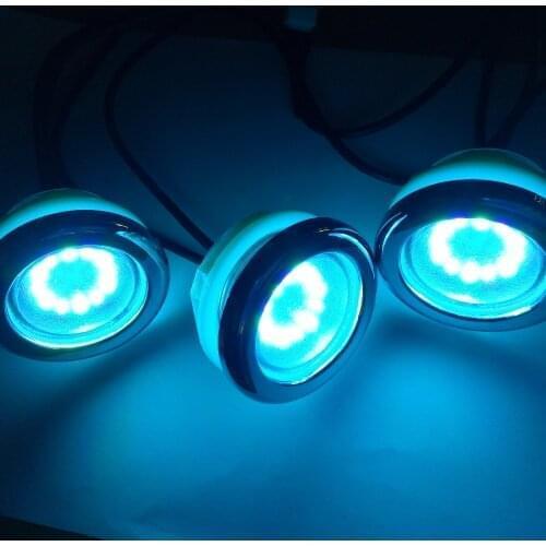 10pcs ABS chrome ring waterproof rgb colorful underwater led hot tub led lamp 1.0W Dia.48mm for cutting hole of wall Jaccuzzil