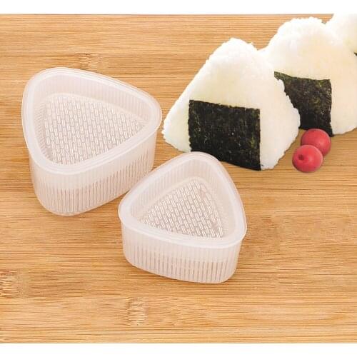 2Pcs/set Triangle Rice Ball Maker Bento Tools Food Press Kitchen Accessories Sushi Onigiri Mold Transparent DIY