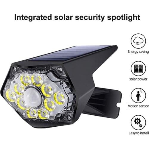 2 Pcs LED Solar Wall Lamp Waterproof Motion Sensor Lamp Spotting Lights Outdoor Lighting Decoration For Garden Yard Patio Street