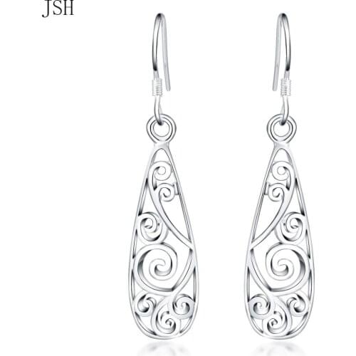 Promotion LE018 cute lady retro women silver color earrings high quality fashion classic jewelry charms wedding LE018