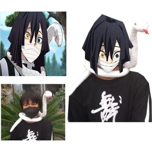 Anime Demon Slayer Kimetsu No Yaiba Iguro Obanai Cosplay Costumes White Snake Props