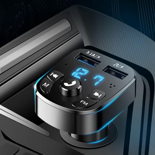 Wireless Bluetooth 5.0 Car MP3 Player Car FM Transmitter Hands-Free Call Phone Car Music Audio MP3 Player