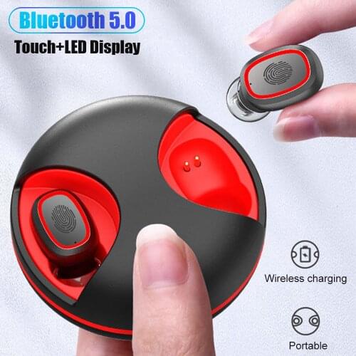 360 Rotation TWS Bluetooth 5.0 Wireless Earphones Headphone Touch Control Earphones Stereo Sport Headset LED Display With Mic