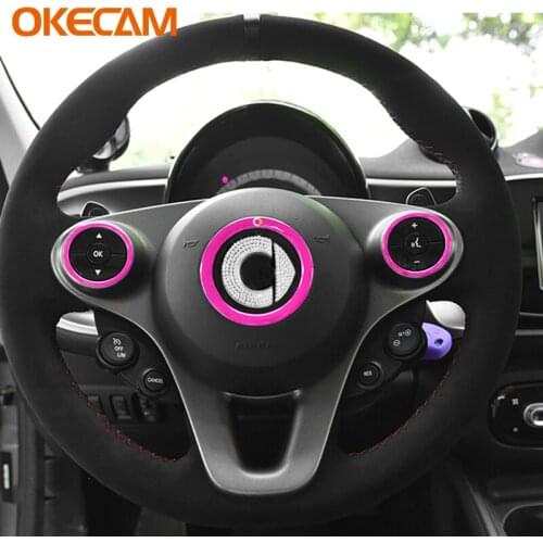 For Smart Steering Wheel Cover Interior Decoration Accessories Stickers For Mercedes Smart 453 Fortwo Forfour 2015-2020
