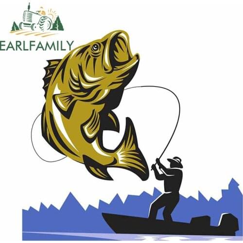 EARLFAMILY 13cm x 12.8cm for Fishing Nothing Like The Reel Thing Car Sticker Waterproof Scratch-proof Windshield Trunk Decal