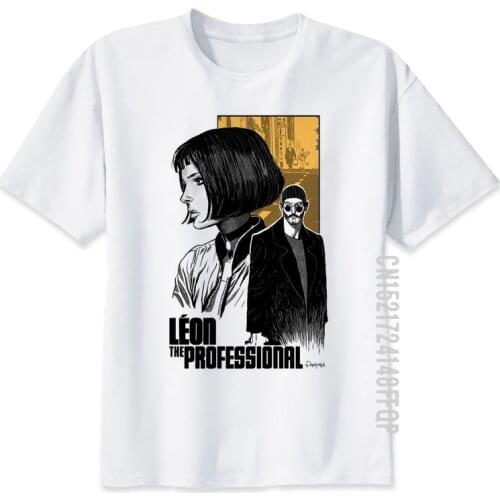 Leon The Professional T Shirt Men Old Movie Tshirt Print Fashion T-shirt 100% Cotton O Neck White Tops Tees For Adult