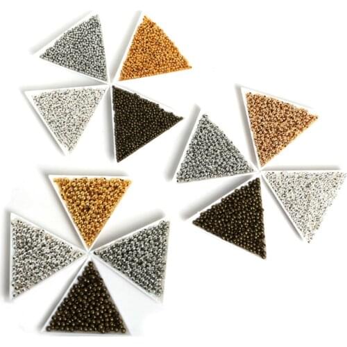 Top Selling Gold/Rhodium/Silver Color Metal Iron Round Ball Spacer Loose Beads For Necklace Bracelet DIY Jewelry&Craft Making