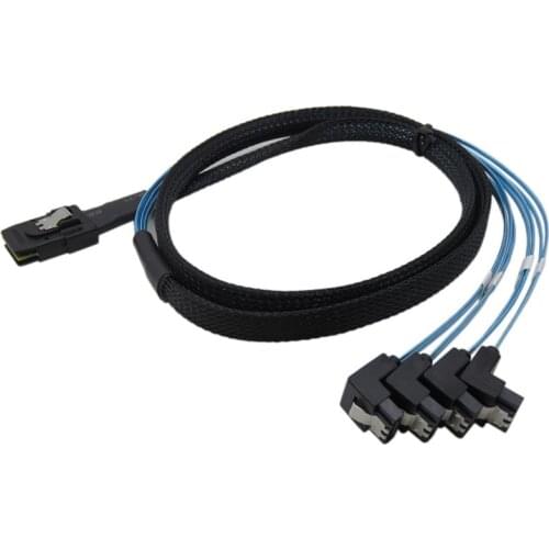 SAS sata cable Mini SAS SFF-8087 36P to 4 Angle SATA 7P Cable Mini SAS Male To 4 SATA 7P Female Cable 12Gbps Disk Data Cable