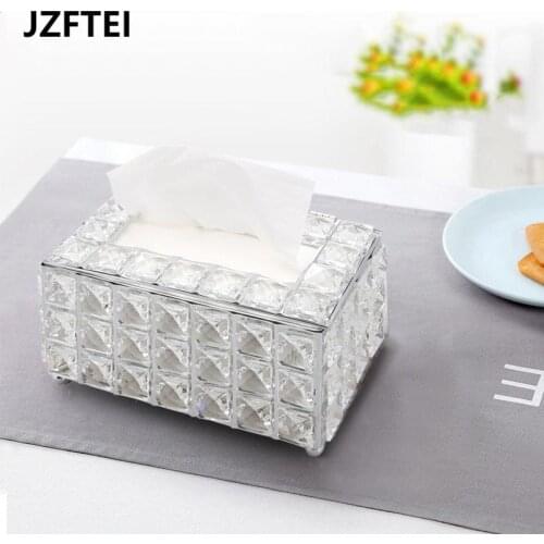 Box of crystal tissue gold boxes of removable tissue dinner napkin table holder metal board paper organizing towel decoration