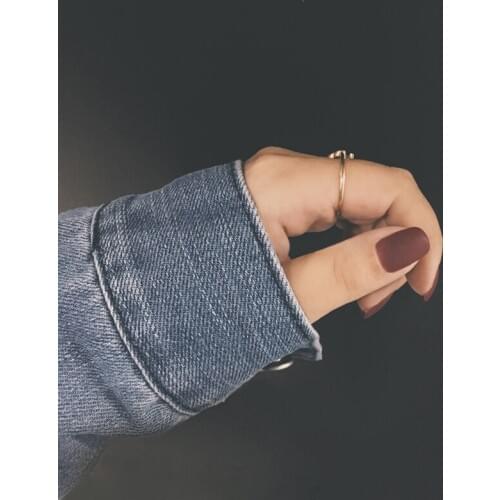 Beautiful matte wine red pure color false nails 24pcs with glue Korean cute fake nails short size lady full nail tips winter