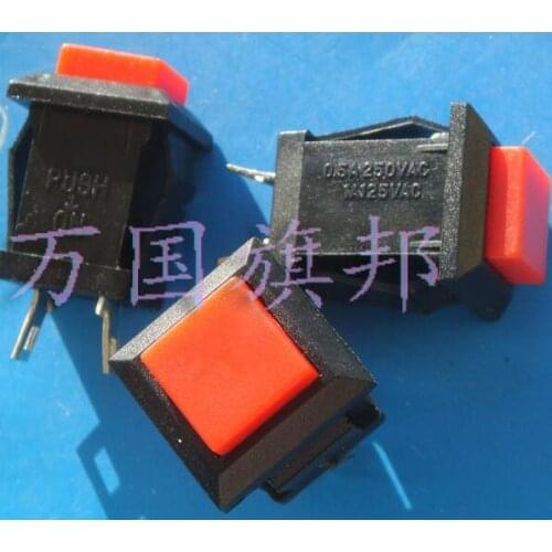 Red and green 0.5A/250VAC 13*11mm non-locking square Key switch / Push button switch DS431