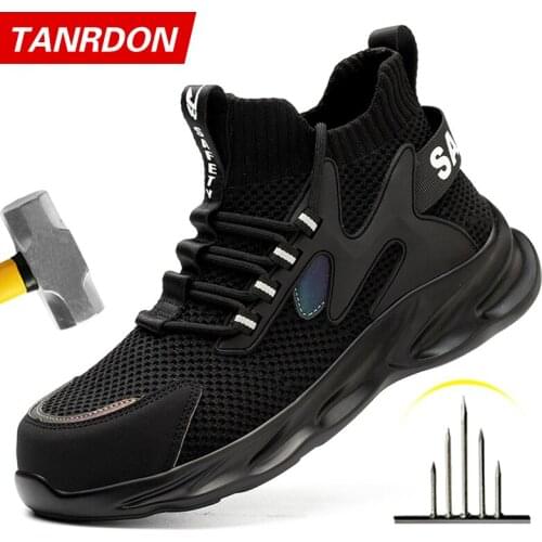 Indestructible Men Shoes Anti-puncture Safety Shoes Work Sneakers Male Hiking Shoes Anti-smash Steel Toe Shoes Security Footwear