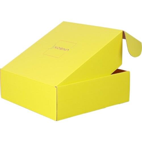 Best custom design yellow double-sided printing, clothing, cosmetics paper packaging box