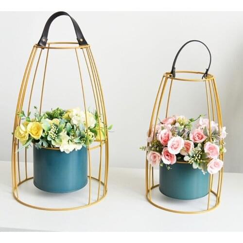 Metal Iron Hanging Flower Pot Basket Swinging Plant Hanger Holder Garden Balcony Decoration