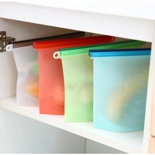4pcs Reusable Silicone Food Storage Bags Freezer Bags Maintenance Snacks, Bread, Bacon, Fish, Meat, Chicken Storage Bag