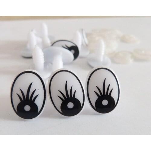 Fashion cute 15x20mm plastic safety animal toy cartoon eyes & hard washer for diy doll findings-20pcs-50pcs-100pcs option