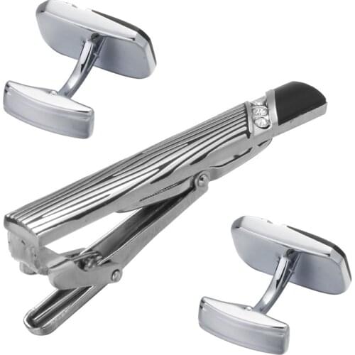 Man Suit stripe Cufflinks tie clip friends and leaders First-class Gifts for