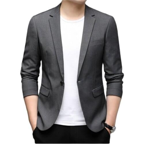 Men Blazer Slim Fit，Autumn New, Casual Suit, Slim, Solid Color, Button Door, Pocket Decoration, Six Colors, S-5XL, Dress Coat