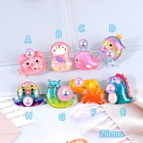 Ocean Pearls Animal Material Kit Resin Flat Cabochons Embellishment 10pcs Apple Diy Wedding Hairpin accessories Scrapbook Craft