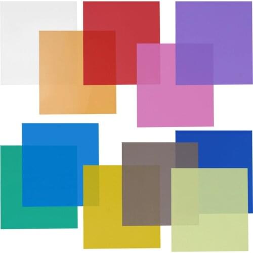 Neewer 12x12" 11 Sheets Set Pack of Transparent Color Gel Filter for Yongnuo/Godox/Neewer Photo Studio Strobe Flashlight