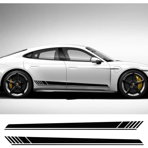 2pcs 220x14cm Auto Side Body Sports Racing Long Stripe Car Stickers Vinyl Wrap Decals DIY Sticker Automobiles Car Accessories