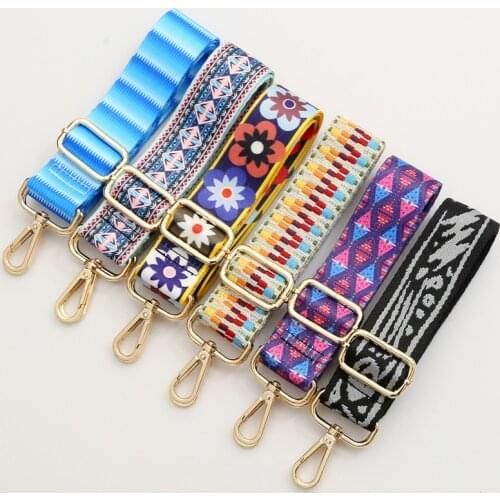 Nylon Colored Belt Bag Strap Accessories For Women Rainbow Adjustable Shoulder Hanger Handbag Straps Decorative Chain Bag Obag
