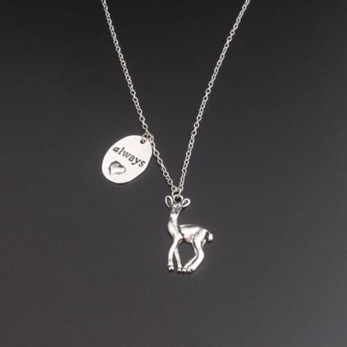 Always Snape Necklace Vintage Deer Eternal Heart Shape Always Heart Letter Doe Pendant Necklace Fashion Glamour Lady Design