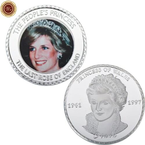 Commemorative Diana Silver Plated Coin Home Decorative Colored Metal Coin