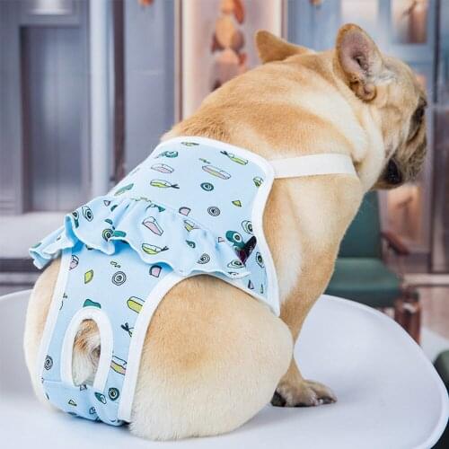 Female Dogs Diapers Pet Sanitary Pant Girl Dogs Physiological Shorts Washable Panties Care Underwear For French Bulldog Vest