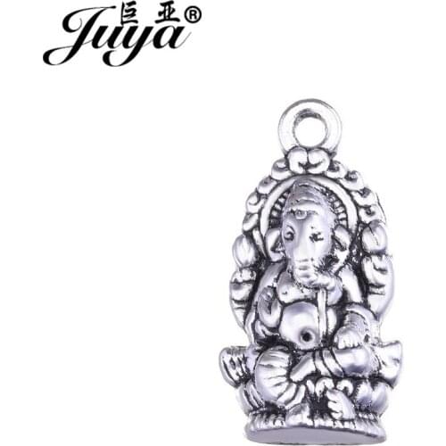 JUYA 10pcs/lot 27x14mm Alloy Buddha Shape Charms Pendant for Necklace Pendant Jewelry Making Supplies Wholesale Lots Bulk AO0633