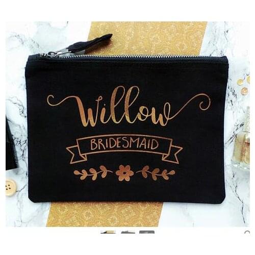 Custom name title bridesmaid wedding Gift Makeup Cosmetic Bags make up clutch purse Unique Gift for Brida lgifts