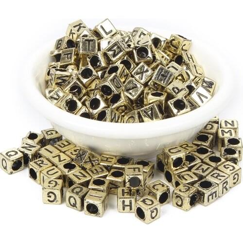 200Pcs Mixed Colorful Letter Acrylic Beads 6mm For Jewellery Marking Loose Spacer Beads Bracelet Necklace Charm Jewelry Finding