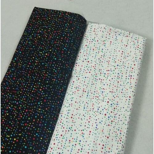 Sweet Black White Colorful Rainbow Polka Dot Printed Cotton Fabric 50x105cm Dot Fabric Patchwork for Cloth Dress Party Home Deco