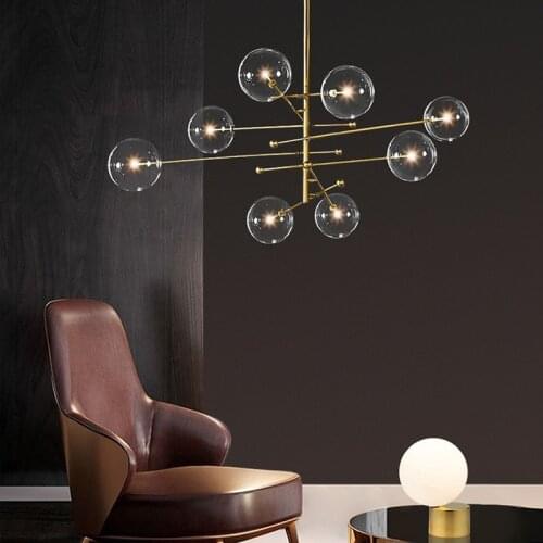 Art Decor Chandelier Lighting Modern Bean Glass Ball LED Lamp Creative Hanging Light Fixture/Suspension