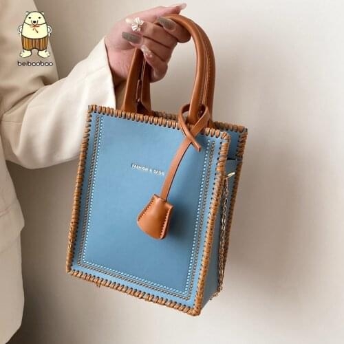 Beibaobao Womens Designer Handbag Chain Shoulder Bag Phone Purses Contrast color Tote bag 2021 New High-quality PU Leather