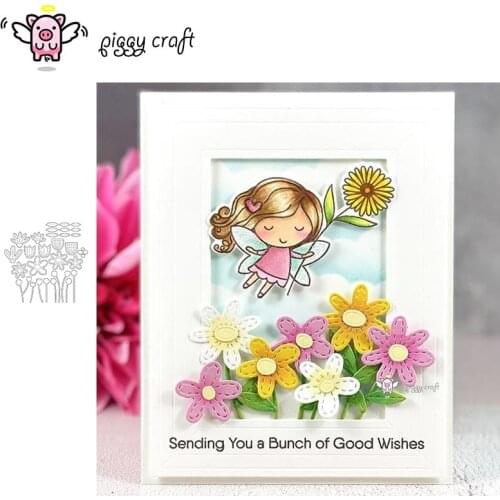 Piggy Craft metal cutting dies cut die mold Flower leaf decoration Scrapbook paper craft knife mould blade punch stencils dies