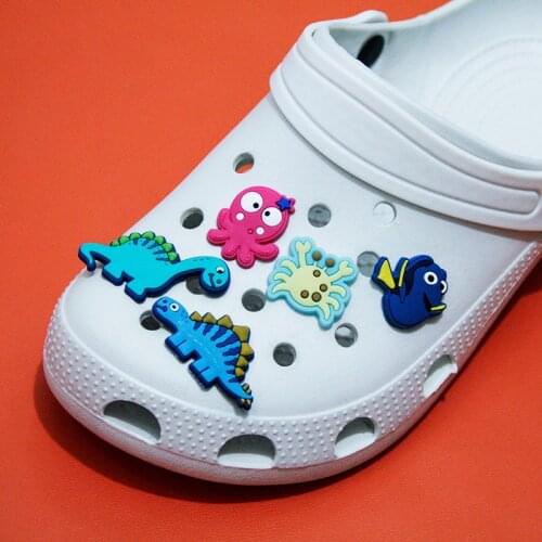 Shoe Buckle Decoration One-piece PVC Underwater Animal Dinosaur Shoes Charm Shoe Accessories Wristband Decoration
