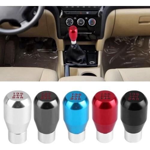 New Universal 5 Speed Aluminum Alloy Car Manual Gear Shift Knob Handle Shifter Head Silver/Gray/Blue/Red/Black