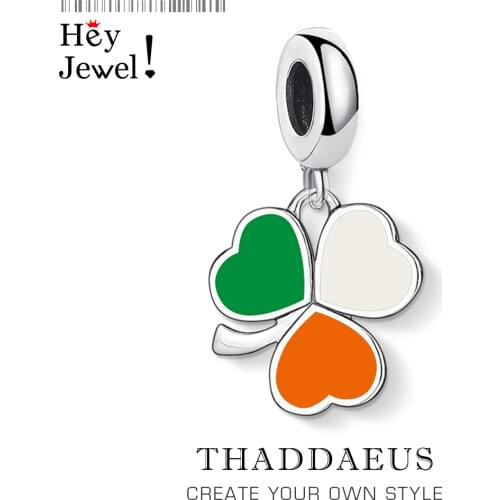 Three Leaf Clover Trefoil Irish Shamrock Pendant Charm For Women 925 Sterling Silver Jewelry Fit Bracelet Collier Saint Day Gift