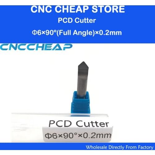 1pc free shipping 6MM 90 Degree 0.2MM PCD CNC Carving Tools, Diamond Router Bits, Stone Engraving Bits on Hard Granite,Jade