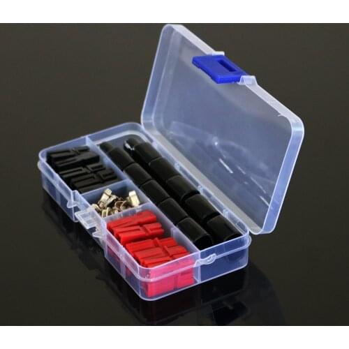 10Pairs/Box 30A 45A PP30 PP45 Plug Power Connector Red Black PP30 with 10PCS FR PVC Cover Flame Retardant Sleeve