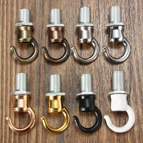 10pcs 10mm Thread M10 Retro Antique Vintage Metal Ceiling Rose Light Chandelier Hook With Screw Fittings Opening Dropshipping