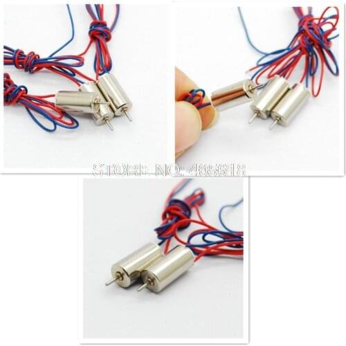 5pcs 6x12mm Coreless DC Motor 3V 27mA 44300RPM Long cable high speed RC helicopter aircraf toy motor