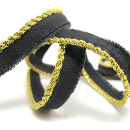 5 Yards 9/16 Inch Metallic Gold Twisted Braided Piping Lip Cord Trim|Pillow Cushion Trim|Upholstery Edging Trim Sewing Supplies